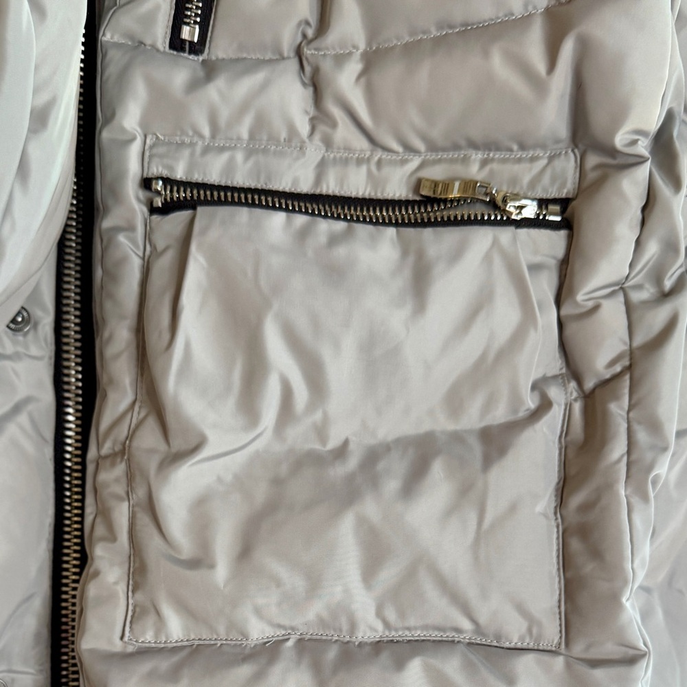 Orolay Gray Down Puffer Coat Small | Sherpa Hood 6 Pocket Side Zip Winter Jacket - Picture 6 of 14